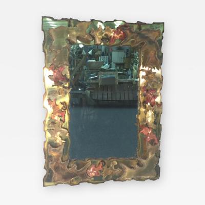 Silas Seandel BRUTALIST MIXED METALS TORCH CUT WALL MIRROR