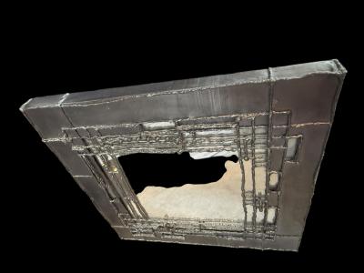 Silas Seandel BRUTALIST PEWTER SQUARE MIRROR