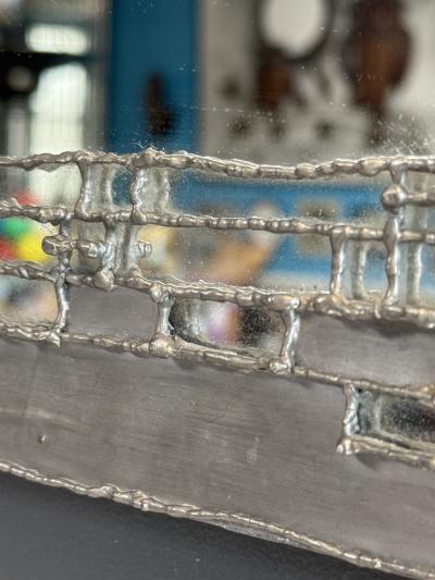 Silas Seandel BRUTALIST PEWTER SQUARE MIRROR