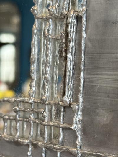 Silas Seandel BRUTALIST PEWTER SQUARE MIRROR