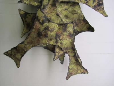 Silas Seandel Brutalist Light Up Metal Wall Sculpture Silas Seandel Attributed