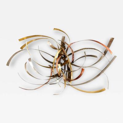 Silas Seandel Brutalist Metal Wall Sculpture Entitled Saturn Rings by Silas Seandel