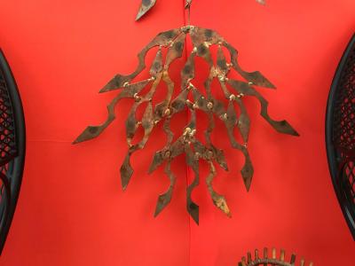 Silas Seandel Brutalist Wall Sculpture of Patinated Metal