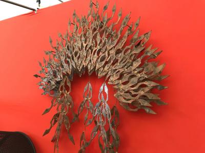 Silas Seandel Brutalist Wall Sculpture of Patinated Metal