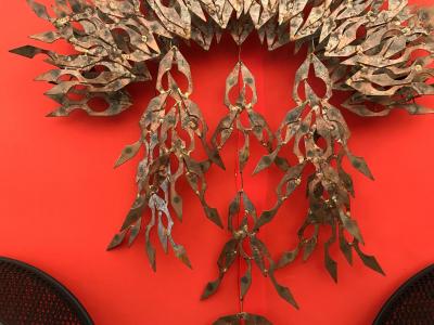 Silas Seandel Brutalist Wall Sculpture of Patinated Metal