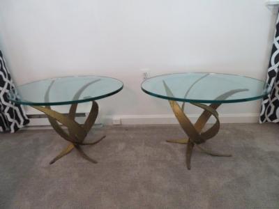 Silas Seandel Exceptional Pair of Brutalist Side End Tables by Silas Seandel Midcentury