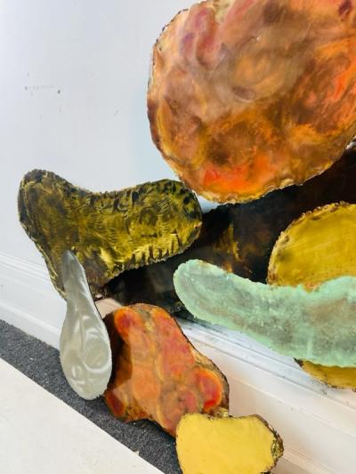 Silas Seandel FANTASTIC MIXED METALS BRUTALIST WALL SCULPTURE BY SILAS SEANDEL