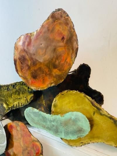 Silas Seandel FANTASTIC MIXED METALS BRUTALIST WALL SCULPTURE BY SILAS SEANDEL