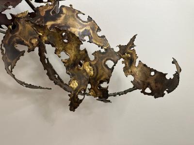 Silas Seandel Important Oversized Silas Seandel Torch cut Iron Wall Sculpture