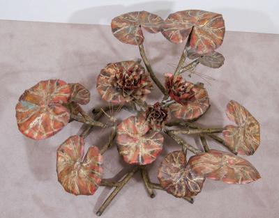 Silas Seandel LARGE SCALE BRUTALIST LILY PAD SCULPTURE IN THE MANNER OF SILAS SEANDEL