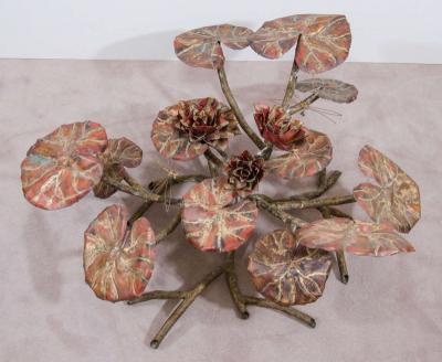 Silas Seandel LARGE SCALE BRUTALIST LILY PAD SCULPTURE IN THE MANNER OF SILAS SEANDEL