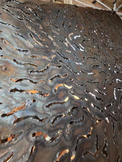 Silas Seandel Large 1970s Mixed Metal Botanical Wall Sculpture with Butterflies 59 Inches