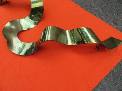 Silas Seandel Large Bronze Silas Seandel Ribbon Wall Sculpture Mid Century Modern