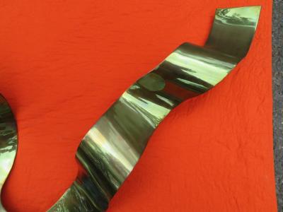 Silas Seandel Large Bronze Silas Seandel Ribbon Wall Sculpture Mid Century Modern