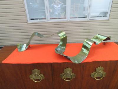 Silas Seandel Large Bronze Silas Seandel Ribbon Wall Sculpture Mid Century Modern