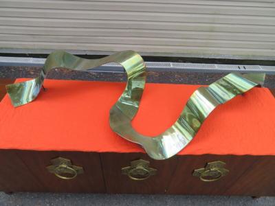 Silas Seandel Large Bronze Silas Seandel Ribbon Wall Sculpture Mid Century Modern