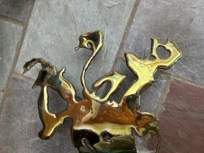 Silas Seandel Large Bronze Silas Seandel Ribbon Wall Sculpture Mid Century Modern