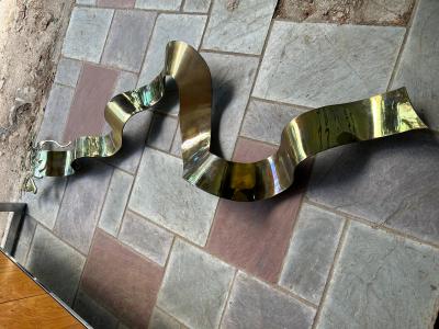 Silas Seandel Large Bronze Silas Seandel Ribbon Wall Sculpture Mid Century Modern