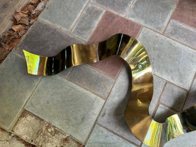 Silas Seandel Large Bronze Silas Seandel Ribbon Wall Sculpture Mid Century Modern