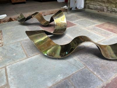 Silas Seandel Large Bronze Silas Seandel Ribbon Wall Sculpture Mid Century Modern