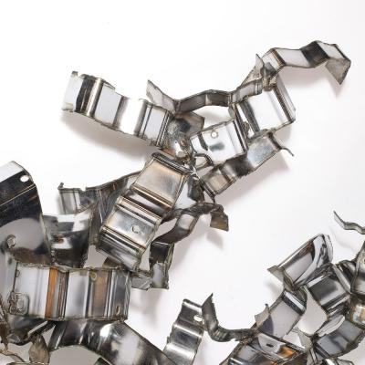 Silas Seandel Mid Century Brutalist Torch Cut Metal Wall Sculpture signed Silas Seandel