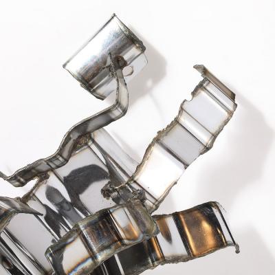 Silas Seandel Mid Century Brutalist Torch Cut Metal Wall Sculpture signed Silas Seandel