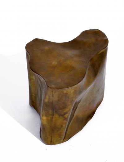 Silas Seandel Pair of Sculptural Brass Side Tables by Silas Seandel USA 1970s