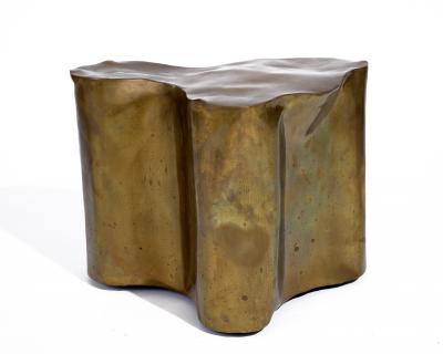 Silas Seandel Pair of Sculptural Brass Side Tables by Silas Seandel USA 1970s