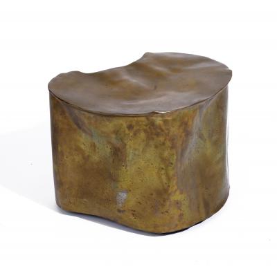 Silas Seandel Pair of Sculptural Brass Side Tables by Silas Seandel USA 1970s