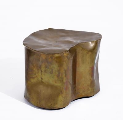 Silas Seandel Pair of Sculptural Brass Side Tables by Silas Seandel USA 1970s