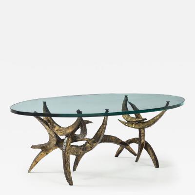 Silas Seandel Silas Seandel 1972 Ortega Brutalist Mixed Metals Coffee Table