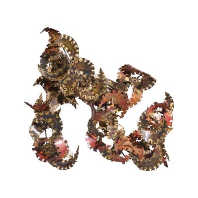 Silas Seandel Silas Seandel Brutalist Mid Century Torch Cut Metal Wall Sculpture