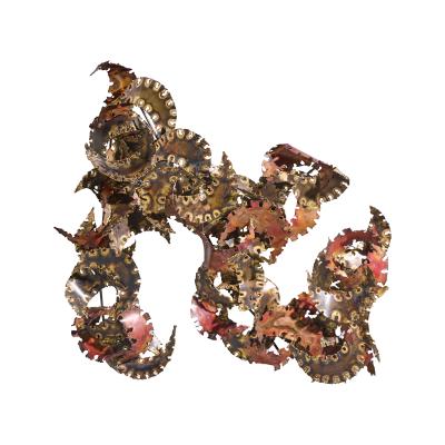 Silas Seandel Silas Seandel Brutalist Mid Century Torch Cut Metal Wall Sculpture
