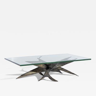Silas Seandel Silas Seandel Brutalist Mid Century Torch Cut Steel Coffee Table
