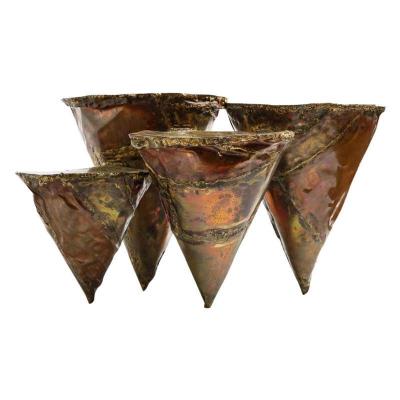 Silas Seandel Silas Seandel Clustered Cocktail Table Brass and Copper Signed