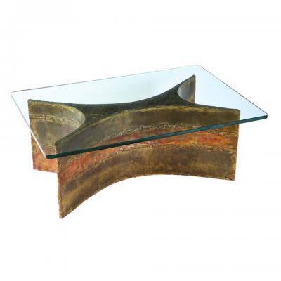 Silas Seandel Silas Seandel Coffee Table Bronze Brass Copper Glass