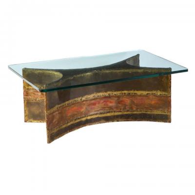 Silas Seandel Silas Seandel Coffee Table Bronze Brass Copper Glass