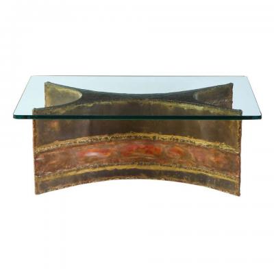 Silas Seandel Silas Seandel Coffee Table Bronze Brass Copper Glass