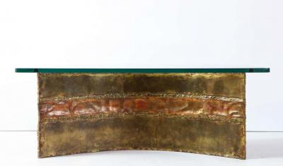 Silas Seandel Silas Seandel Coffee Table Bronze Brass Copper Glass