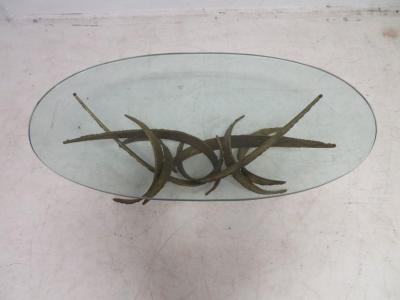 Silas Seandel Silas Seandel Style Brutalist Torch Cut Coffee Table Mid Century Modern