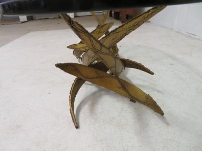 Silas Seandel Silas Seandel Style Brutalist Torch Cut Coffee Table Mid Century Modern