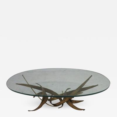 Silas Seandel Silas Seandel Style Brutalist Torch Cut Coffee Table Mid Century Modern