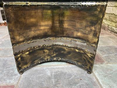 Silas Seandel Stunning Silas Seandel Brutalist Mixed Metal Coffee Table Mid Century