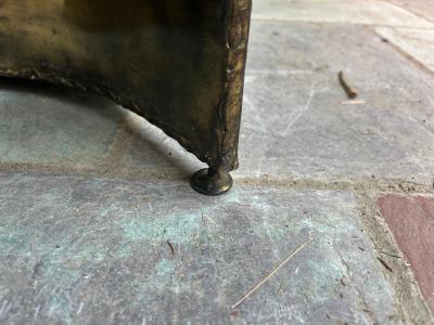 Silas Seandel Stunning Silas Seandel Brutalist Mixed Metal Coffee Table Mid Century