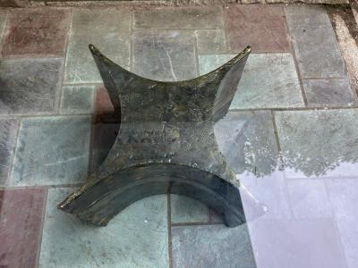 Silas Seandel Stunning Silas Seandel Brutalist Mixed Metal Coffee Table Mid Century