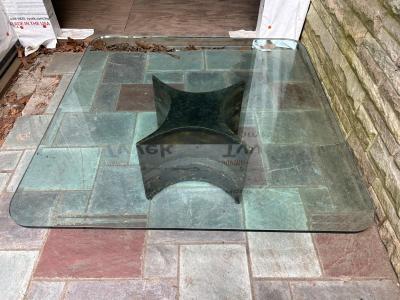 Silas Seandel Stunning Silas Seandel Brutalist Mixed Metal Coffee Table Mid Century