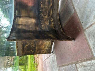 Silas Seandel Stunning Silas Seandel Brutalist Mixed Metal Coffee Table Mid Century