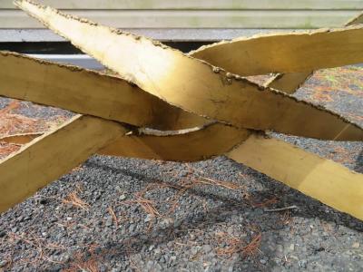 Silas Seandel Stylish Silas Seandel Style Torch Cut Steel Coffee Table 1970s