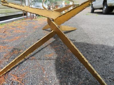 Silas Seandel Stylish Silas Seandel Style Torch Cut Steel Coffee Table 1970s