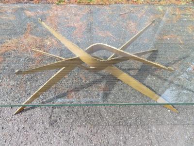 Silas Seandel Stylish Silas Seandel Style Torch Cut Steel Coffee Table 1970s